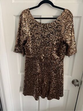 Free People Women's Sequin Short Dress - Bronze Glam
